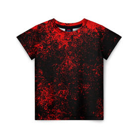 Детская футболка 3D с принтом Брызги красок(red style) в Екатеринбурге, 100% гипоаллергенный полиэфир | прямой крой, круглый вырез горловины, длина до линии бедер, чуть спущенное плечо, ткань немного тянется | abstraction | color | paint | spray | tie dye | абстракция | брызги красок | всплеск красок | капли красок | текстуры