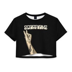 Женская футболка 3D укороченная с принтом Scorpions в Екатеринбурге, 100% полиэстер | круглая горловина, длина футболки до линии талии, рукава с отворотами | scorpions | клаус майне
рудольф шенкер | маттиас ябс | микки ди | павел мончивода | скорпионы