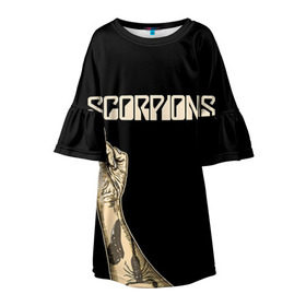 Детское платье 3D с принтом Scorpions в Екатеринбурге, 100% полиэстер | прямой силуэт, чуть расширенный к низу. Круглая горловина, на рукавах — воланы | scorpions | клаус майне
рудольф шенкер | маттиас ябс | микки ди | павел мончивода | скорпионы