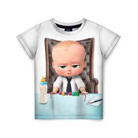 Детская футболка 3D с принтом Boss Baby в Екатеринбурге, 100% гипоаллергенный полиэфир | прямой крой, круглый вырез горловины, длина до линии бедер, чуть спущенное плечо, ткань немного тянется | Тематика изображения на принте: boss baby | босс | молокосос | мультфильмы