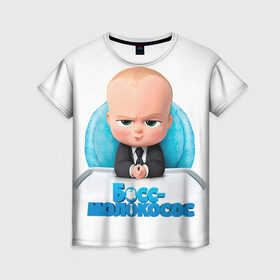 Женская футболка 3D с принтом Boss Baby в Екатеринбурге, 100% полиэфир ( синтетическое хлопкоподобное полотно) | прямой крой, круглый вырез горловины, длина до линии бедер | boss baby | босс | молокосос | темплтон | тим | фрэнсис фрэнсис