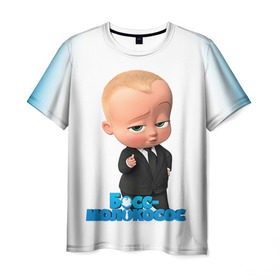Мужская футболка 3D с принтом Boss Baby в Екатеринбурге, 100% полиэфир | прямой крой, круглый вырез горловины, длина до линии бедер | boss baby | босс | молокосос | мультфильмы