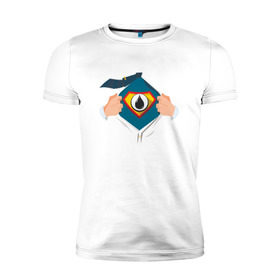 Мужская футболка премиум с принтом Super oilman в Екатеринбурге, 92% хлопок, 8% лайкра | приталенный силуэт, круглый вырез ворота, длина до линии бедра, короткий рукав | Тематика изображения на принте: газ | нефть