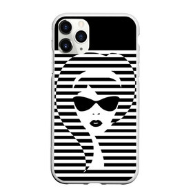 Чехол для iPhone 11 Pro Max матовый с принтом Pop art girl в Екатеринбурге, Силикон |  | Тематика изображения на принте: abstraction | background | band | black and white | fashion | girl | hair | pop art | silhouette | style | абстракция | девушка | мода | очки | полосы | поп  арт | прическа | силуэт | стиль | фон | черно  белый