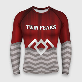 Мужской рашгард 3D с принтом Twin Peaks в Екатеринбурге,  |  | Тематика изображения на принте: twin peaks | арт | лого | полосы | сериал | твин пикс | текстура | фильмы