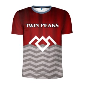 Мужская футболка 3D спортивная с принтом Twin Peaks в Екатеринбурге, 100% полиэстер с улучшенными характеристиками | приталенный силуэт, круглая горловина, широкие плечи, сужается к линии бедра | Тематика изображения на принте: twin peaks | арт | лого | полосы | сериал | твин пикс | текстура | фильмы