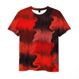 Мужская футболка 3D с принтом Black&Red в Екатеринбурге, 100% полиэфир | прямой крой, круглый вырез горловины, длина до линии бедер | 