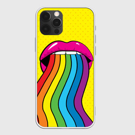 Чехол для iPhone 12 Pro Max с принтом Pop art в Екатеринбурге, Силикон |  | fun | lip color | mouth | pop art | rainbow | reggae | spectrum | style | summer | teeth | yellow | веселье | губы | желтый | зубы | лето | поп арт | радуга | рот | спектр | стиль | цвет