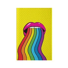 Обложка для паспорта матовая кожа с принтом Pop art в Екатеринбурге, натуральная матовая кожа | размер 19,3 х 13,7 см; прозрачные пластиковые крепления | fun | lip color | mouth | pop art | rainbow | reggae | spectrum | style | summer | teeth | yellow | веселье | губы | желтый | зубы | лето | поп арт | радуга | рот | спектр | стиль | цвет