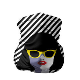 Бандана-труба 3D с принтом Pop art girl в Екатеринбурге, 100% полиэстер, ткань с особыми свойствами — Activecool | плотность 150‒180 г/м2; хорошо тянется, но сохраняет форму | abstraction | bright | color | fashion | hair | lines | lips | pop art | rack | red | style | yellow | абстракция | губы | желтый | каре | красный | линии | мода | очки | поп арт | прическа | стиль | цвет | яркий