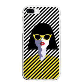 Чехол для iPhone 7Plus/8 Plus матовый с принтом Pop art girl в Екатеринбурге, Силикон | Область печати: задняя сторона чехла, без боковых панелей | abstraction | bright | color | fashion | hair | lines | lips | pop art | rack | red | style | yellow | абстракция | губы | желтый | каре | красный | линии | мода | очки | поп арт | прическа | стиль | цвет | яркий