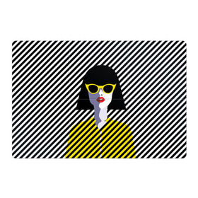 Магнитный плакат 3Х2 с принтом Pop art girl в Екатеринбурге, Полимерный материал с магнитным слоем | 6 деталей размером 9*9 см | abstraction | bright | color | fashion | hair | lines | lips | pop art | rack | red | style | yellow | абстракция | губы | желтый | каре | красный | линии | мода | очки | поп арт | прическа | стиль | цвет | яркий