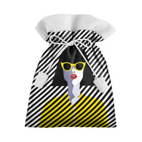 Подарочный 3D мешок с принтом Pop art girl в Екатеринбурге, 100% полиэстер | Размер: 29*39 см | abstraction | bright | color | fashion | hair | lines | lips | pop art | rack | red | style | yellow | абстракция | губы | желтый | каре | красный | линии | мода | очки | поп арт | прическа | стиль | цвет | яркий