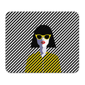 Коврик прямоугольный с принтом Pop art girl в Екатеринбурге, натуральный каучук | размер 230 х 185 мм; запечатка лицевой стороны | Тематика изображения на принте: abstraction | bright | color | fashion | hair | lines | lips | pop art | rack | red | style | yellow | абстракция | губы | желтый | каре | красный | линии | мода | очки | поп арт | прическа | стиль | цвет | яркий