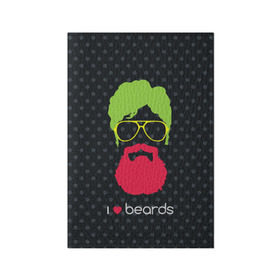 Обложка для паспорта матовая кожа с принтом I like beards в Екатеринбурге, натуральная матовая кожа | размер 19,3 х 13,7 см; прозрачные пластиковые крепления | Тематика изображения на принте: acid | background | beard | bright | club | color | face | fashion | head | hipster | male | mustache | p | pop art | style | борода | голова | горох | кислотный | клубный | лицо | мода | мужчина | очки | поп арт | стиль | усы | фон | хипстер | 