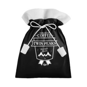 Подарочный 3D мешок с принтом Twin Peaks Coffee в Екатеринбурге, 100% полиэстер | Размер: 29*39 см | Тематика изображения на принте: twin peaks | арт | купер | сериал | твин пикс | фильмы | черно белые