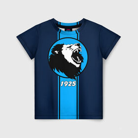 Детская футболка 3D с принтом Зенит - сила льва в Екатеринбурге, 100% гипоаллергенный полиэфир | прямой крой, круглый вырез горловины, длина до линии бедер, чуть спущенное плечо, ткань немного тянется | saint petersburg | болельщик | лев | питер | санкт петербург | фанат | футбол | футболист