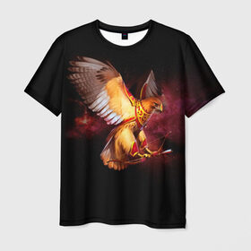 Мужская футболка 3D с принтом Fantasy bird в Екатеринбурге, 100% полиэфир | прямой крой, круглый вырез горловины, длина до линии бедер | Тематика изображения на принте: game | беркут | игра | игрок | лук и стрелы | орёл | птица | сокол | фэнтези