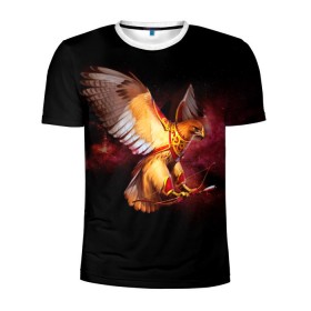 Мужская футболка 3D спортивная с принтом Fantasy bird в Екатеринбурге, 100% полиэстер с улучшенными характеристиками | приталенный силуэт, круглая горловина, широкие плечи, сужается к линии бедра | game | беркут | игра | игрок | лук и стрелы | орёл | птица | сокол | фэнтези