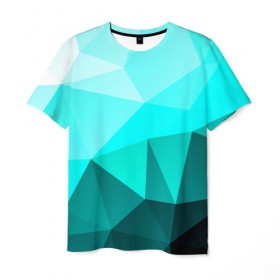 Мужская футболка 3D с принтом Green geometric в Екатеринбурге, 100% полиэфир | прямой крой, круглый вырез горловины, длина до линии бедер | abstraction | абстракция | геометрия | грани | линии | полигоны | сочетания | текстура | треугольники
