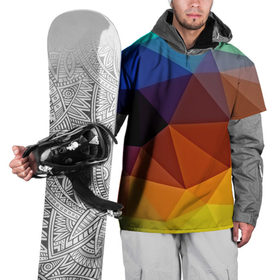 Накидка на куртку 3D с принтом Цветные стёкла в Екатеринбурге, 100% полиэстер |  | abstraction | абстракция | геометрия | грани | линии | полигоны | розовый | сочетания | текстура | треугольники