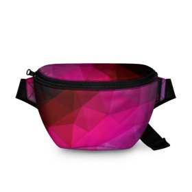 Поясная сумка 3D с принтом Pink Polygon в Екатеринбурге, 100% полиэстер | плотная ткань, ремень с регулируемой длиной, внутри несколько карманов для мелочей, основное отделение и карман с обратной стороны сумки застегиваются на молнию | 