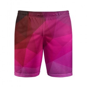 Мужские шорты 3D спортивные с принтом Pink Polygon в Екатеринбурге,  |  | Тематика изображения на принте: 