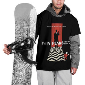 Накидка на куртку 3D с принтом Twin Peaks в Екатеринбурге, 100% полиэстер |  | Тематика изображения на принте: twin peaks | агент дейл  купер | арт | сериал | твин пикс | фильмы