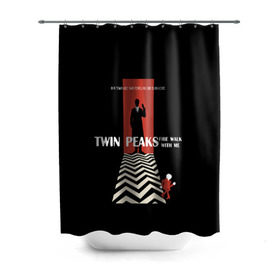 Штора 3D для ванной с принтом Twin Peaks в Екатеринбурге, 100% полиэстер | плотность материала — 100 г/м2. Стандартный размер — 146 см х 180 см. По верхнему краю — пластиковые люверсы для креплений. В комплекте 10 пластиковых колец | twin peaks | агент дейл  купер | арт | сериал | твин пикс | фильмы