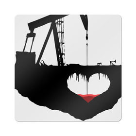 Магнит виниловый Квадрат с принтом Сердце земли в Екатеринбурге, полимерный материал с магнитным слоем | размер 9*9 см, закругленные углы | газ | нефть
