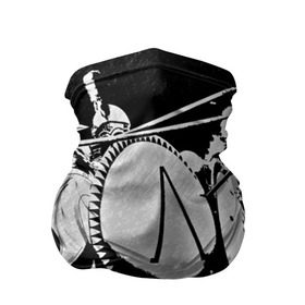 Бандана-труба 3D с принтом this is Sparta в Екатеринбурге, 100% полиэстер, ткань с особыми свойствами — Activecool | плотность 150‒180 г/м2; хорошо тянется, но сохраняет форму | sparta | античность | войны | каска | копья | спарта | шлем | щиты