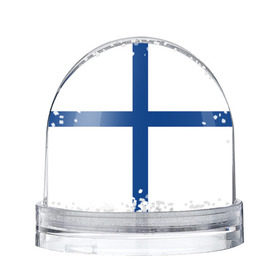 Снежный шар с принтом Флаг Финляндии в Екатеринбурге, Пластик | Изображение внутри шара печатается на глянцевой фотобумаге с двух сторон | finland | flag | suomi | финляндия | флаг
