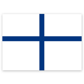 Поздравительная открытка с принтом Флаг Финляндии в Екатеринбурге, 100% бумага | плотность бумаги 280 г/м2, матовая, на обратной стороне линовка и место для марки
 | finland | flag | suomi | финляндия | флаг