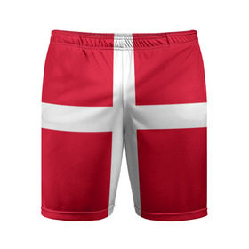 Мужские шорты 3D спортивные с принтом Флаг Дании в Екатеринбурге,  |  | danmark | denmark | flag | дания | флаг