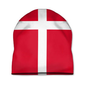 Шапка 3D с принтом Флаг Дании в Екатеринбурге, 100% полиэстер | универсальный размер, печать по всей поверхности изделия | Тематика изображения на принте: danmark | denmark | flag | дания | флаг