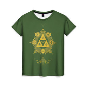 Женская футболка 3D с принтом The Legend of Zelda в Екатеринбурге, 100% полиэфир ( синтетическое хлопкоподобное полотно) | прямой крой, круглый вырез горловины, длина до линии бедер | breath of the wild | зельда | земля хайрул | линк