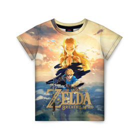 Детская футболка 3D с принтом The Legend of Zelda в Екатеринбурге, 100% гипоаллергенный полиэфир | прямой крой, круглый вырез горловины, длина до линии бедер, чуть спущенное плечо, ткань немного тянется | breath of the wild | the legend of zelda
