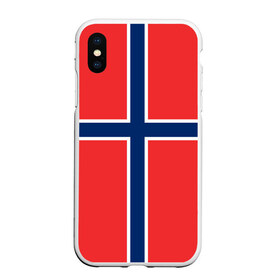 Чехол для iPhone XS Max матовый с принтом Флаг Норвегии в Екатеринбурге, Силикон | Область печати: задняя сторона чехла, без боковых панелей | flag | norge | norway | норвегия | флаг