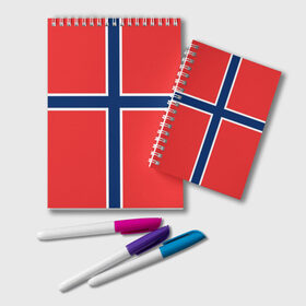 Блокнот с принтом Флаг Норвегии в Екатеринбурге, 100% бумага | 48 листов, плотность листов — 60 г/м2, плотность картонной обложки — 250 г/м2. Листы скреплены удобной пружинной спиралью. Цвет линий — светло-серый
 | flag | norge | norway | норвегия | флаг