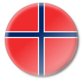 Значок с принтом Флаг Норвегии в Екатеринбурге,  металл | круглая форма, металлическая застежка в виде булавки | flag | norge | norway | норвегия | флаг