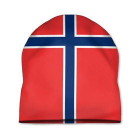 Шапка 3D с принтом Флаг Норвегии в Екатеринбурге, 100% полиэстер | универсальный размер, печать по всей поверхности изделия | Тематика изображения на принте: flag | norge | norway | норвегия | флаг