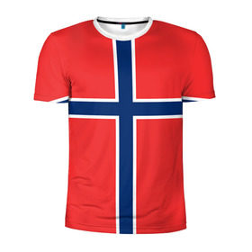 Мужская футболка 3D спортивная с принтом Флаг Норвегии в Екатеринбурге, 100% полиэстер с улучшенными характеристиками | приталенный силуэт, круглая горловина, широкие плечи, сужается к линии бедра | flag | norge | norway | норвегия | флаг