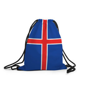 Рюкзак-мешок 3D с принтом Флаг Исландии в Екатеринбурге, 100% полиэстер | плотность ткани — 200 г/м2, размер — 35 х 45 см; лямки — толстые шнурки, застежка на шнуровке, без карманов и подкладки | flag | iceland | island | исландия | флаг