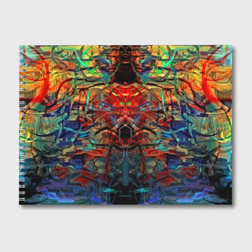 Альбом для рисования с принтом psychedelic в Екатеринбурге, 100% бумага
 | матовая бумага, плотность 200 мг. | Тематика изображения на принте: abstraction | color | spray | абстракция | волны | краска | краски | линии | оптические | полосы | разводы | узоры | фрактал | цветные