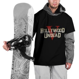 Накидка на куртку 3D с принтом Hollywood Undead в Екатеринбурге, 100% полиэстер |  | five | hollywood undead | v