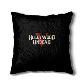 Подушка 3D с принтом Hollywood Undead в Екатеринбурге, наволочка – 100% полиэстер, наполнитель – холлофайбер (легкий наполнитель, не вызывает аллергию). | состоит из подушки и наволочки. Наволочка на молнии, легко снимается для стирки | five | hollywood undead | v