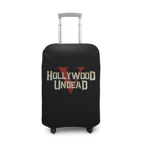 Чехол для чемодана 3D с принтом Hollywood Undead в Екатеринбурге, 86% полиэфир, 14% спандекс | двустороннее нанесение принта, прорези для ручек и колес | five | hollywood undead | v