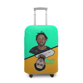 Чехол для чемодана 3D с принтом Kendrick Lamar в Екатеринбурге, 86% полиэфир, 14% спандекс | двустороннее нанесение принта, прорези для ручек и колес | k dot | kendrick lamar | дакворт | двуликий | карта | картинка | кендрик | король | король хип хопа | ламар | лицо | музыкант | певец | репер | рисунок | хип хоп