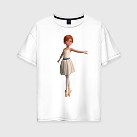Женская футболка хлопок Oversize с принтом Балерина в Екатеринбурге, 100% хлопок | свободный крой, круглый ворот, спущенный рукав, длина до линии бедер
 | балерина | виктор | камилла | одетта | опера | фелис