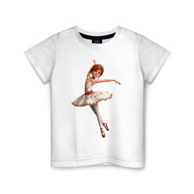 Детская футболка хлопок с принтом Балерина в Екатеринбурге, 100% хлопок | круглый вырез горловины, полуприлегающий силуэт, длина до линии бедер | Тематика изображения на принте: балерина | виктор | камилла | одетта | опера | фелис
